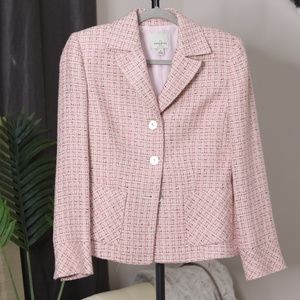 Pink and White Anne Klein Tweed Blazer